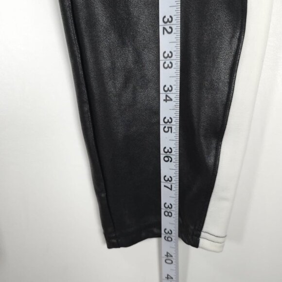 NWT‎ SPANX Shine Black Faux Leather White Stripe Legging 20187P PLUS Size 3X - Picture 11 of 15